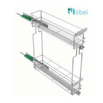   FGV Kamravasaltok alsó szekrénybe, EXCEL fékes, 90% kihúzású fióksínnel (150 x 490 mm), balos