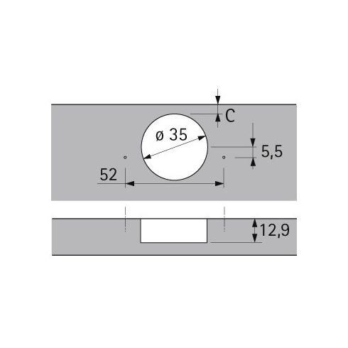 HETTICH SENSYS 8645 rázáródó fék nélküli kivetőpánt, talp nélkül