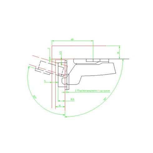 HETTICH SENSYS 8645 közézáródó fék nélküli kivetőpánt, talp nélkül