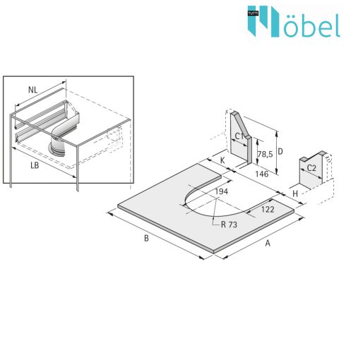 HETTICH 9204284 IT/IA/AT Uni Undersink-Cover AZ  HE60385