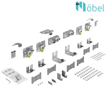   HETTICH 9242713 Tolóajtó Hettich TopLne L görgőkészlet, 3 ajtóra