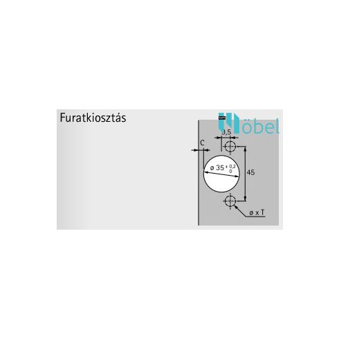HETTICH 9313190 Novisys TB fékes rázáródó pánt, talp nélkül (BLUM fejfurattal)