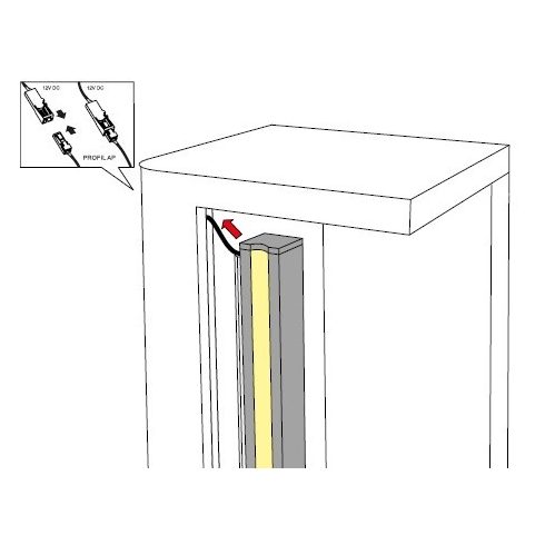 Műanyag LED profil, bemarós - 2 irányba