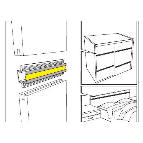 Műanyag LED profil, bemarós - 2 irányba