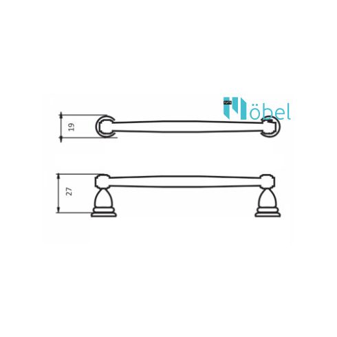 19240 160 mm antikolt matt fekete fogantyú