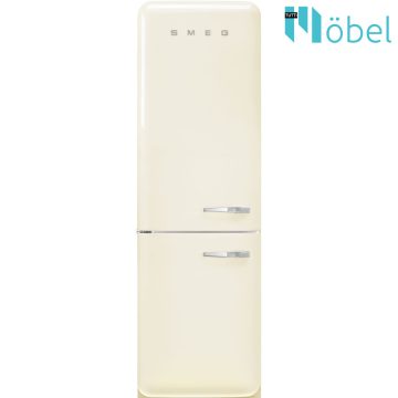   SMEG retro hűtő/fagyasztó, no-frost, 2 ajtós, bézs, bal oldali pánt, D energiaosztály 