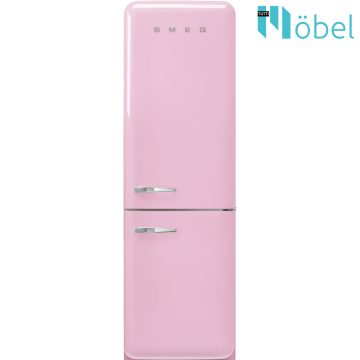   SMEG retro hűtő/fagyasztó, no-frost, 2 ajtós, rózsaszín, jobb oldali pánt, D energiaosztály 