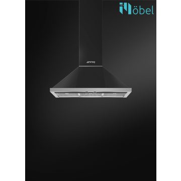   SMEG páraelszívó, fali, kürtős, 90 cm, Portofino design, antracit