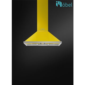   SMEG páraelszívó, fali, kürtős, 90 cm, Portofino design, sárga