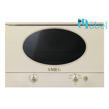   SMEG beépíthető mikrohullámú sütő, grill, Colonial design, bézs/bronz
