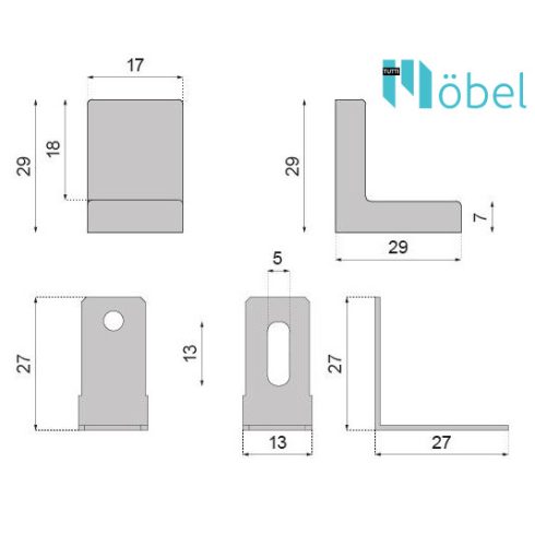 Polcrögzítő KN-375, Világos Szürke