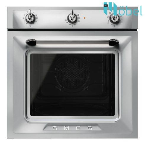 SMEG LÉGKEVERÉSES SÜTŐ, Victoria design, 8+1 funkció, 3 vezérlőgomb, gőztisztítás, ujjlenyomatmentes rozsdamentes acél