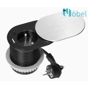   Pultba építhető konnektor, 1× szabványos hálózati aljzat, 1× USB-A, 1× USB-C csatlakozóval, 9042(GS)G