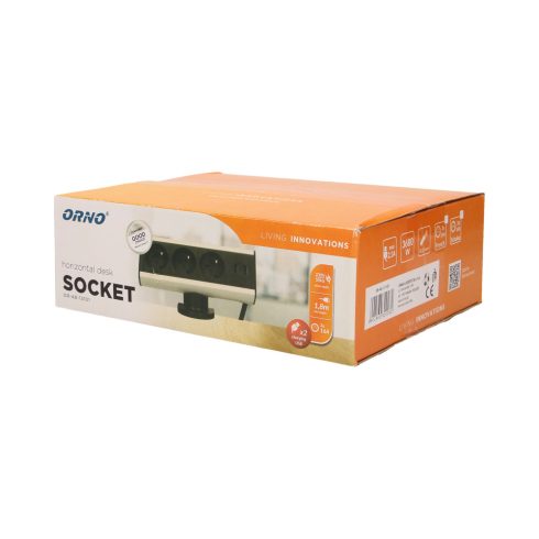 Asztallapra rögzíthető konnektor, USB töltővel