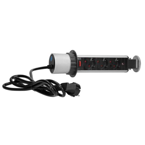 Pultba építhető konnektor torony, matt króm