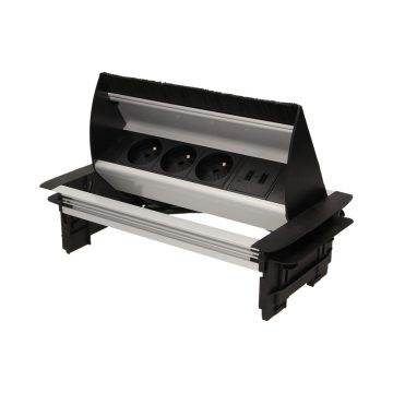   Asztallapba építhető konnektor, USB töltővel, tisztító kefével