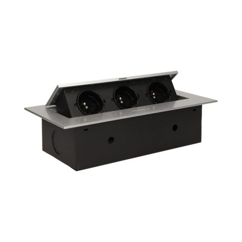 Asztallapba építhető konnektor, 3 dugaljjal