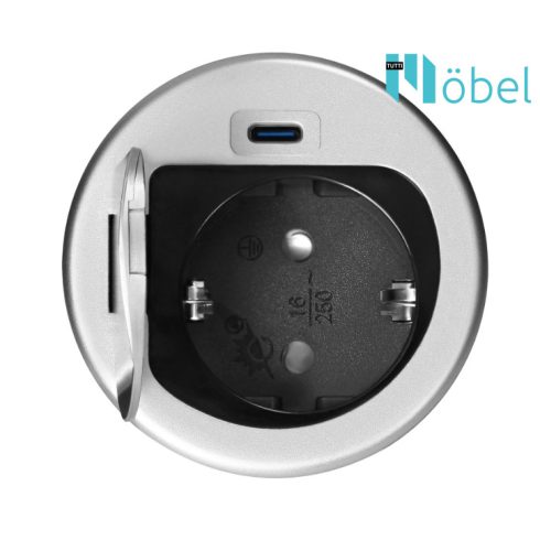 Bútorba építhető konnektor alu