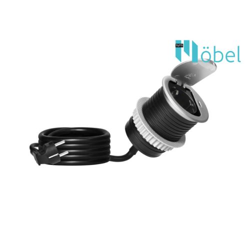 Bútorba építhető konnektor alu