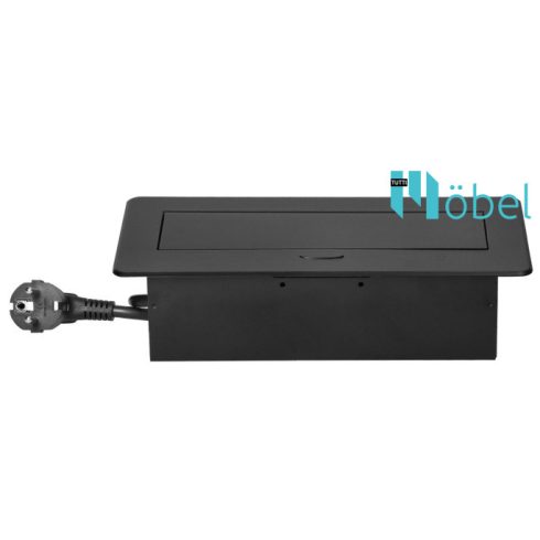 Asztallapba építhető konnektor + USB, fekete, (Magyar szabv.) GM9035 (GS)/B