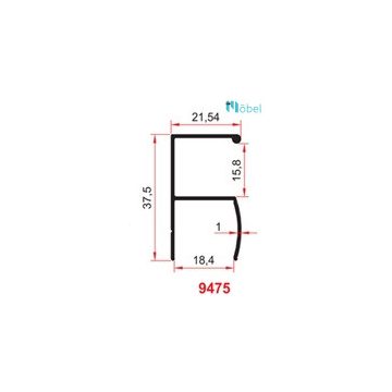 Fogantyú profil 9475, 2500 mm, alumínium