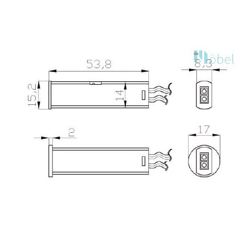 Érintő kapcsoló IR1/IR2, befúros fehér