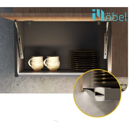 REJS LED GOLA profil, felső szekrényhez, 3000 mm, fekete 