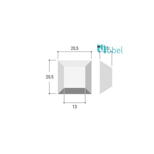 Ajtóütköző LIV4, 20,5x20,5mm, H-7,5mm (6db / levél)