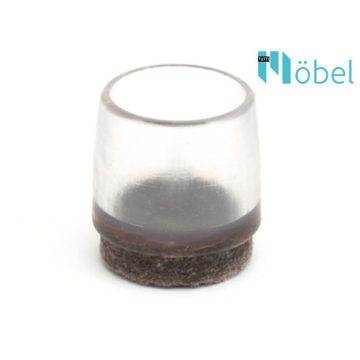 Átlátszó filcpárnás külső széklábkupak – 18 mm