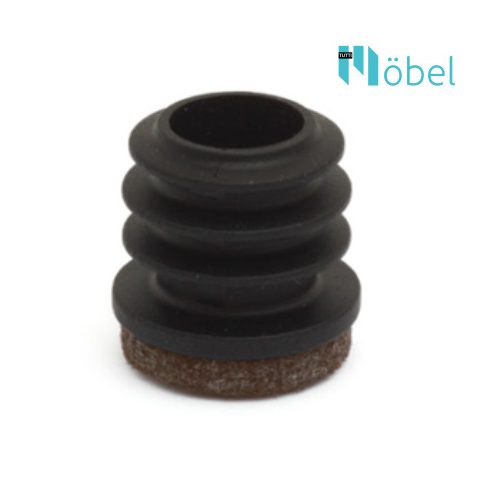 Kerek végű széklábhoz való lapos filc vég -  fekete 18 mm