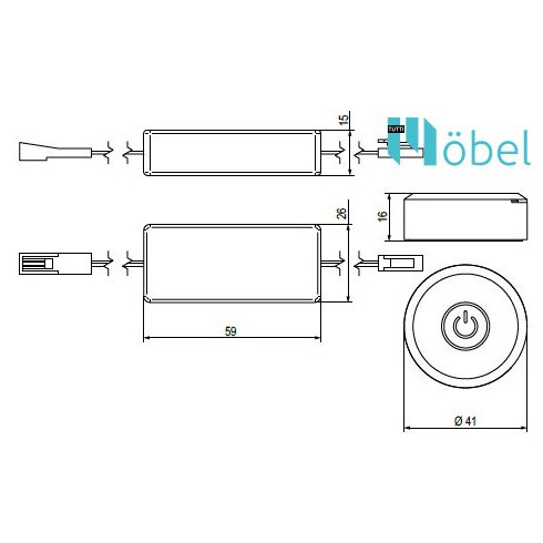 REJS Vezeték nélküli kapcsoló / dimmer fekete 60 W 