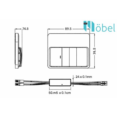 REJS távirányítós kapcsoló W16, 12V/72W, fehér, fali tartóval