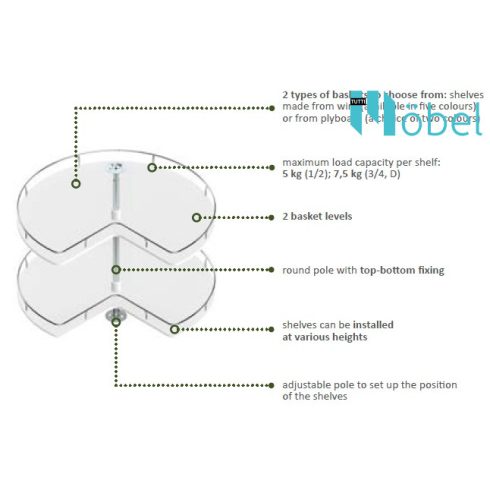 REJS MAXIMA SILVALine forgó kosár, 1/2 