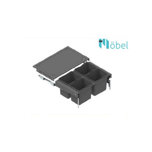 REJS SEGREGO Kihúzható szemetes (2x15L + 2x15L), 80-as szekrénybe H-320, 480 mm mélység