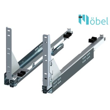   HETTICH fékes sín, MULTILine MINI alsószerelésű kosárhoz, L-450 mm, szürke