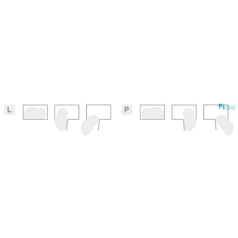 REJS ERGO CORNER OPTIMA 900/500, fehér/króm, jobb