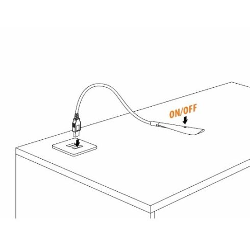 LILI Karos LED lámpa USB csatlakozóval, fekete, hideg fehér 